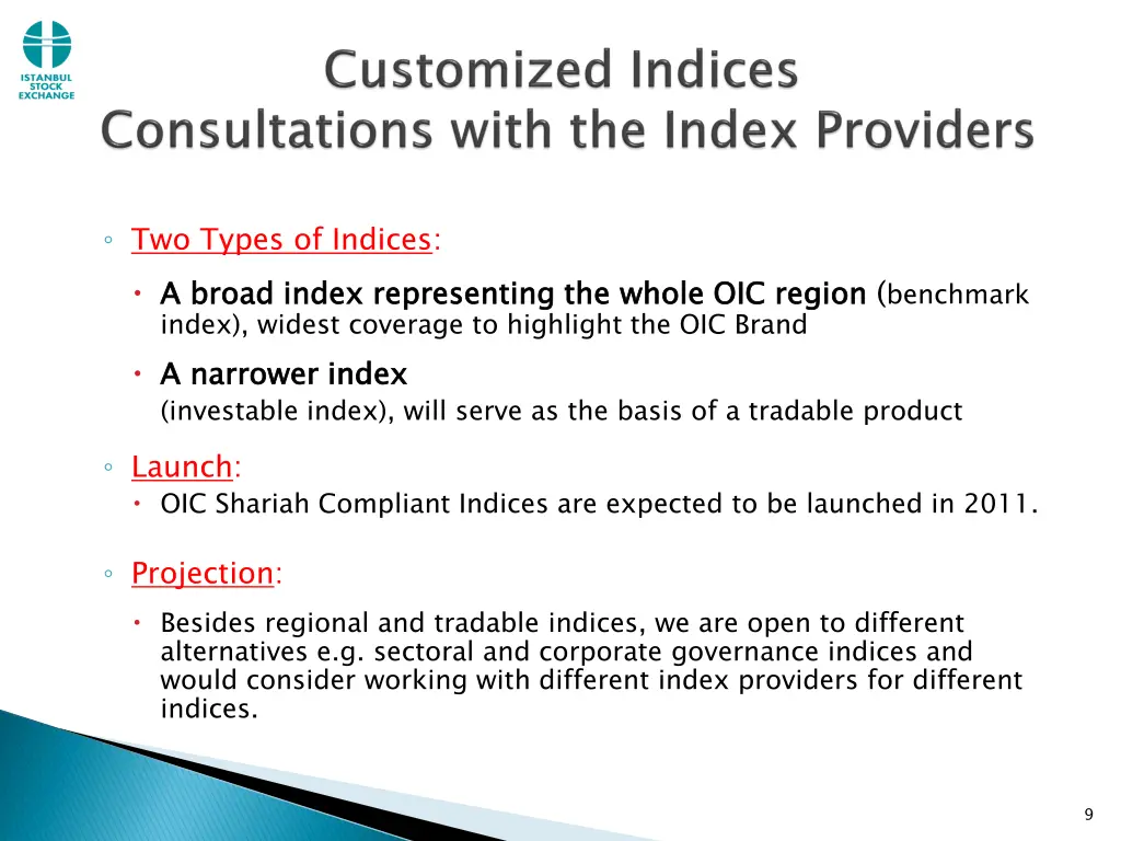 two types of indices a broad index representing