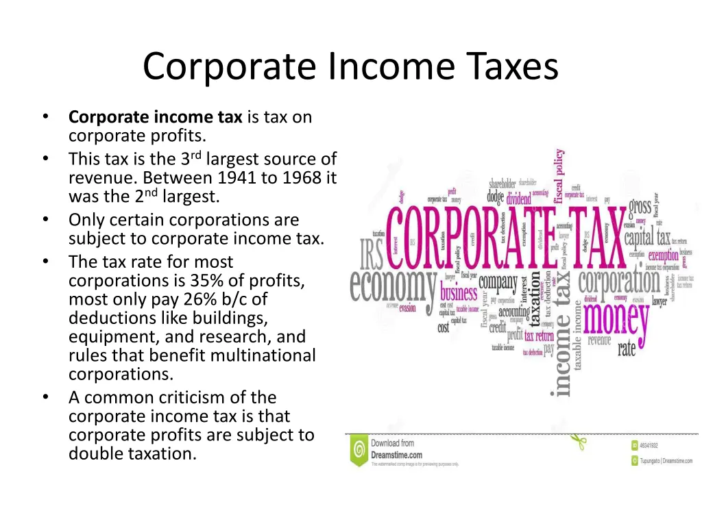 corporate income taxes