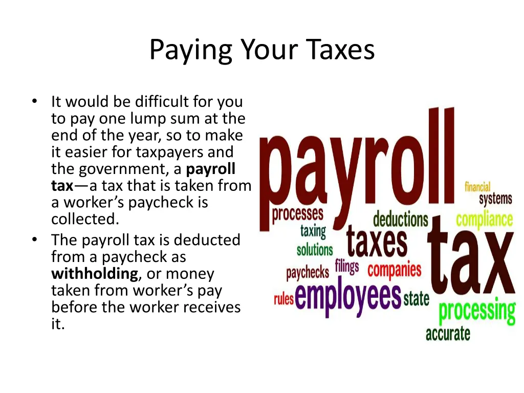 paying your taxes