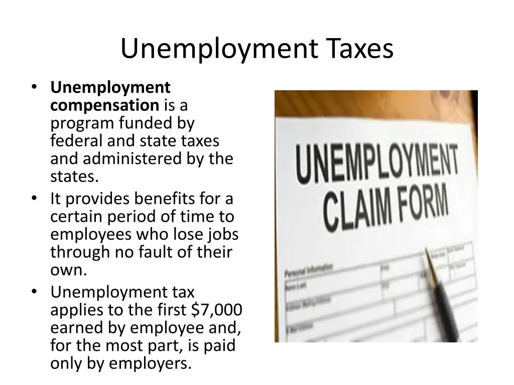 unemployment taxes