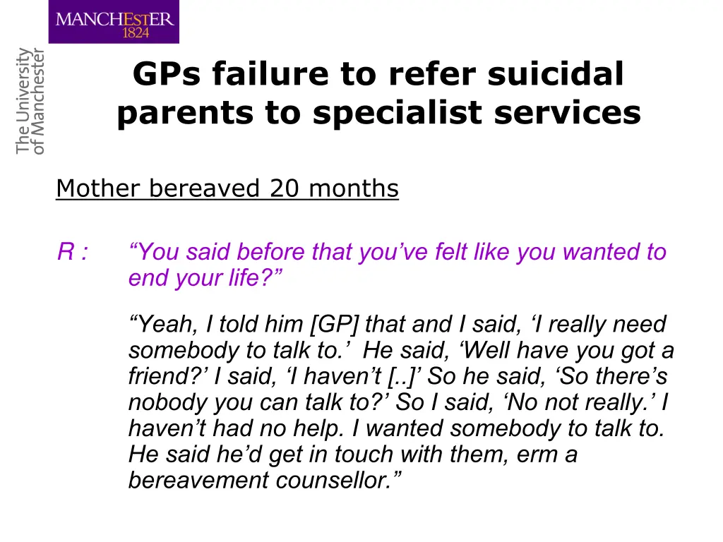 gps failure to refer suicidal parents