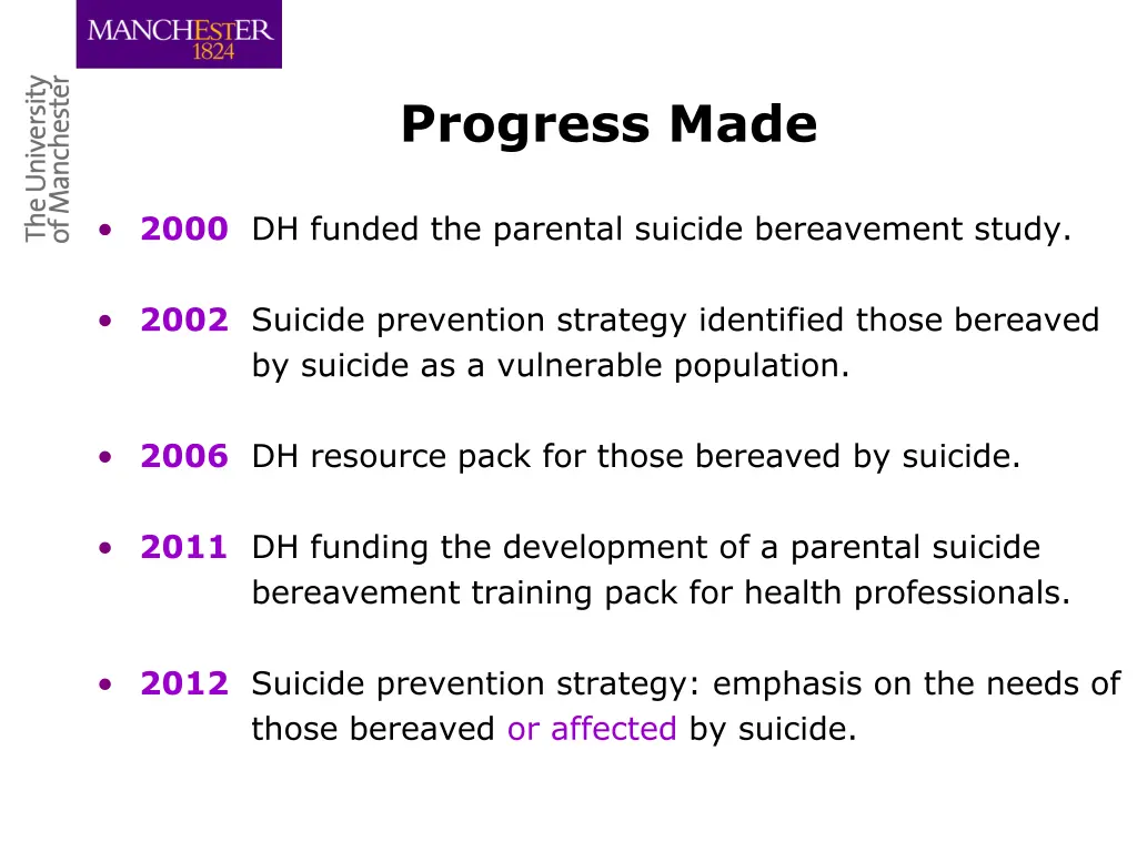 progress made