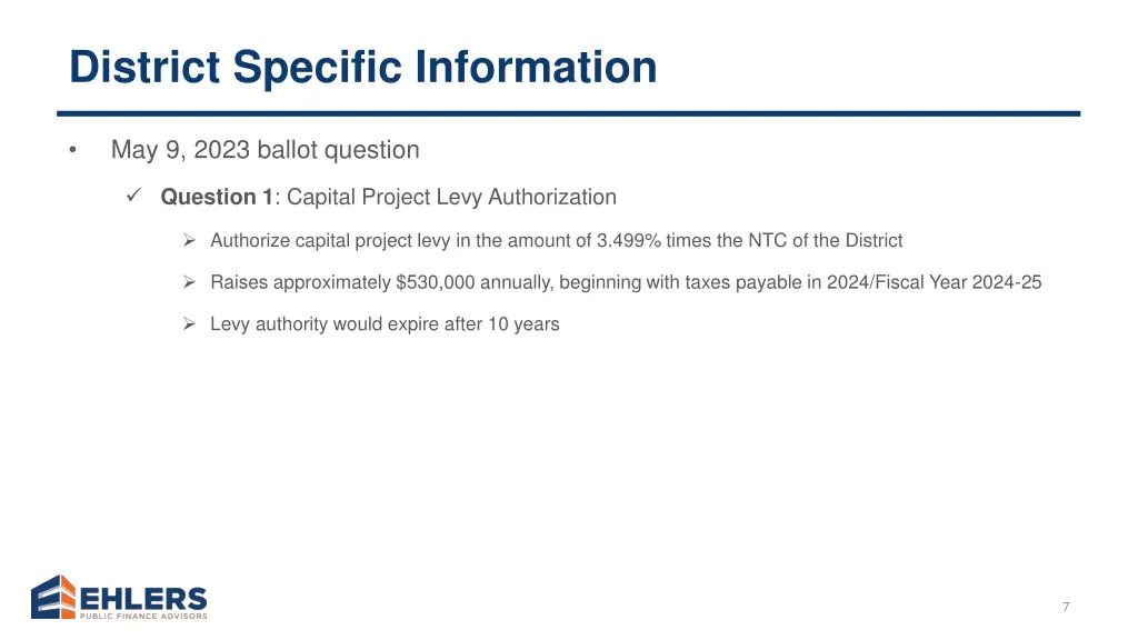 district specific information