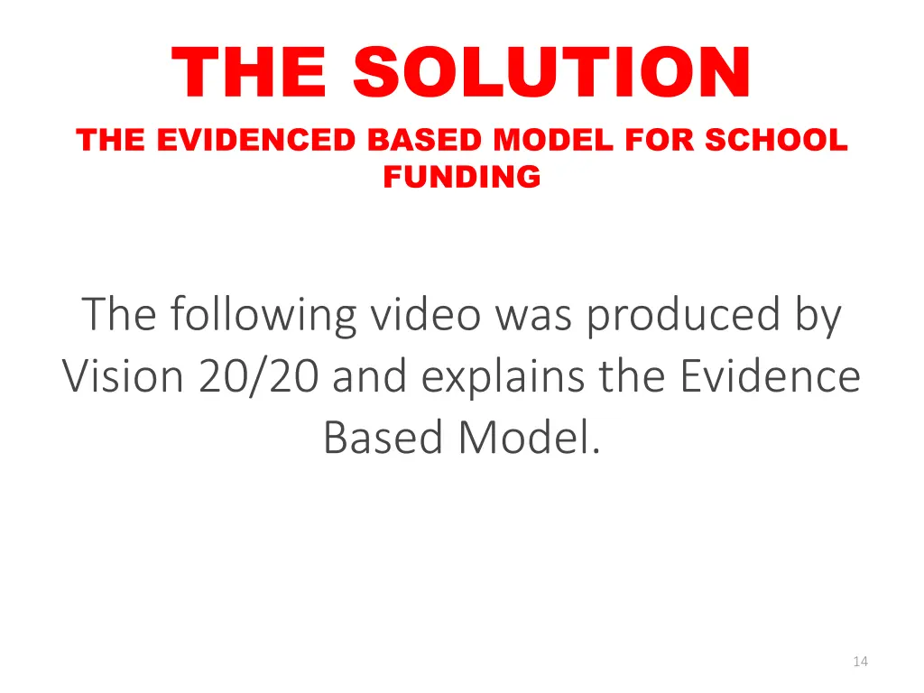 the solution the evidenced based model for school