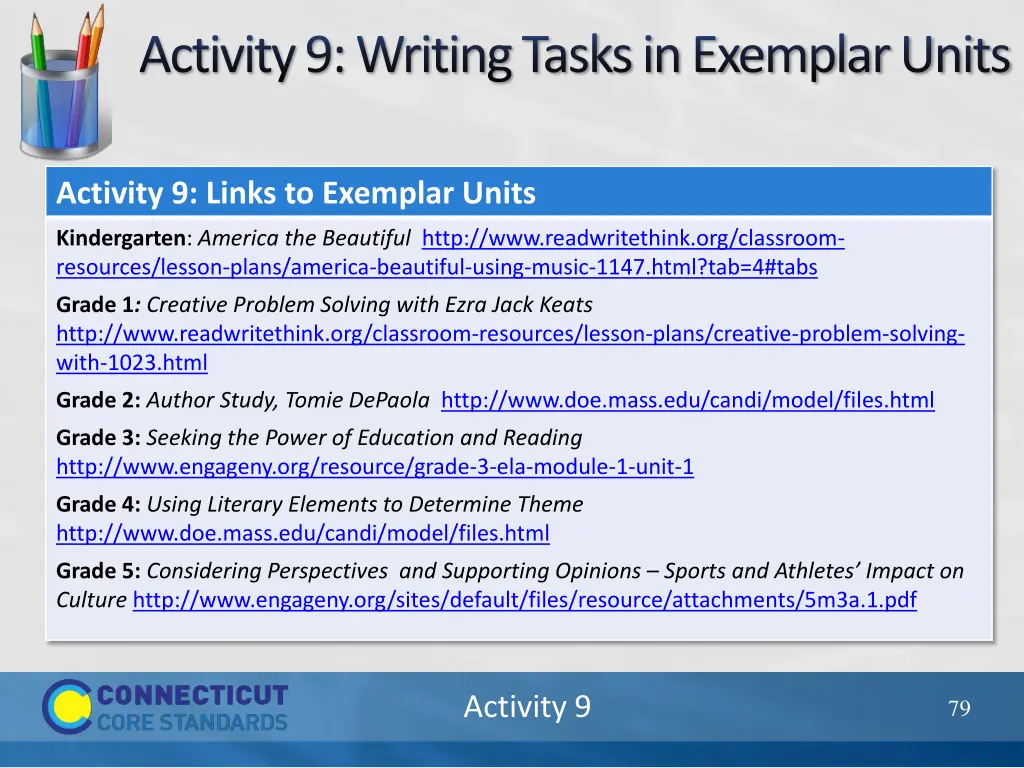 activity 9 writing tasks in exemplar units 1
