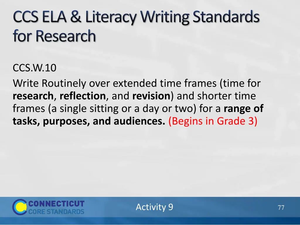 ccs ela literacy writing standards for research