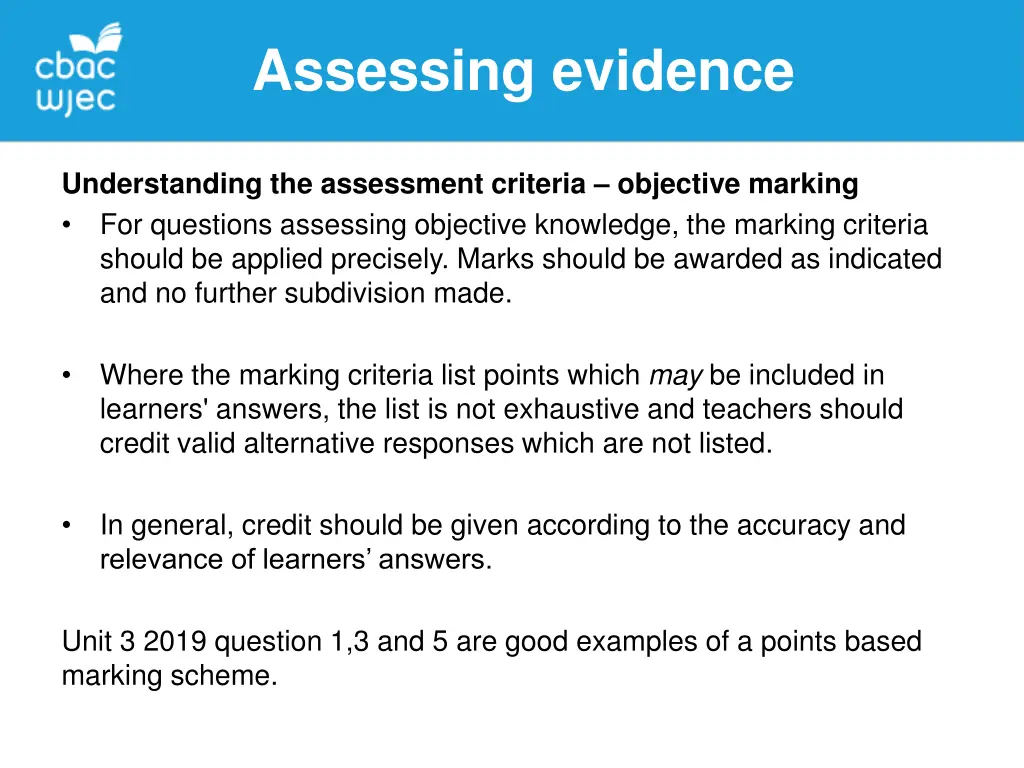 assessing evidence 1