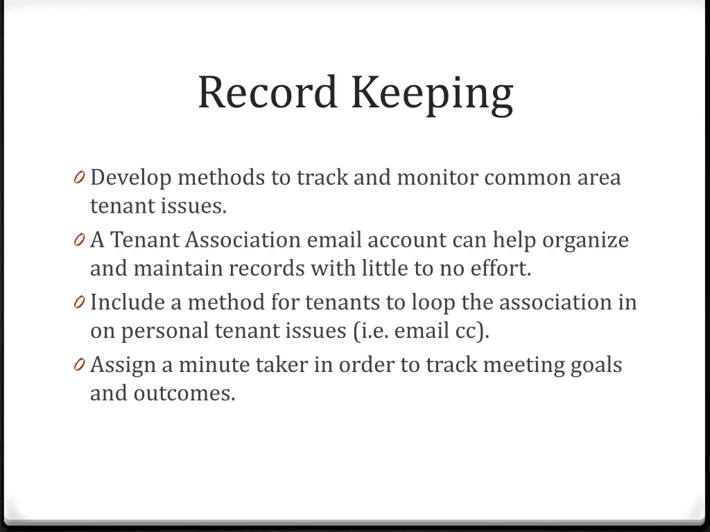 record keeping