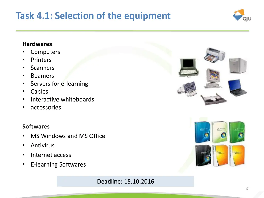 task 4 1 selection of the equipment