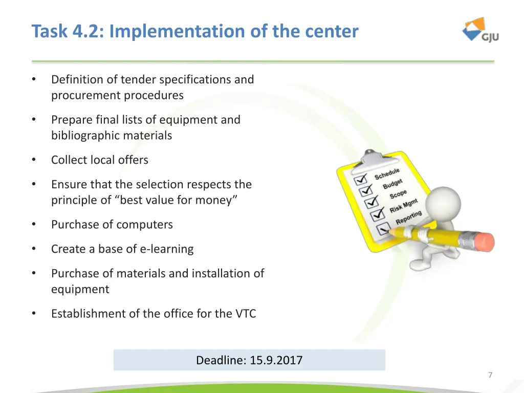 task 4 2 implementation of the center
