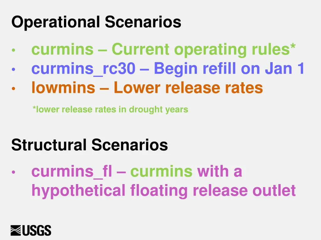 operational scenarios