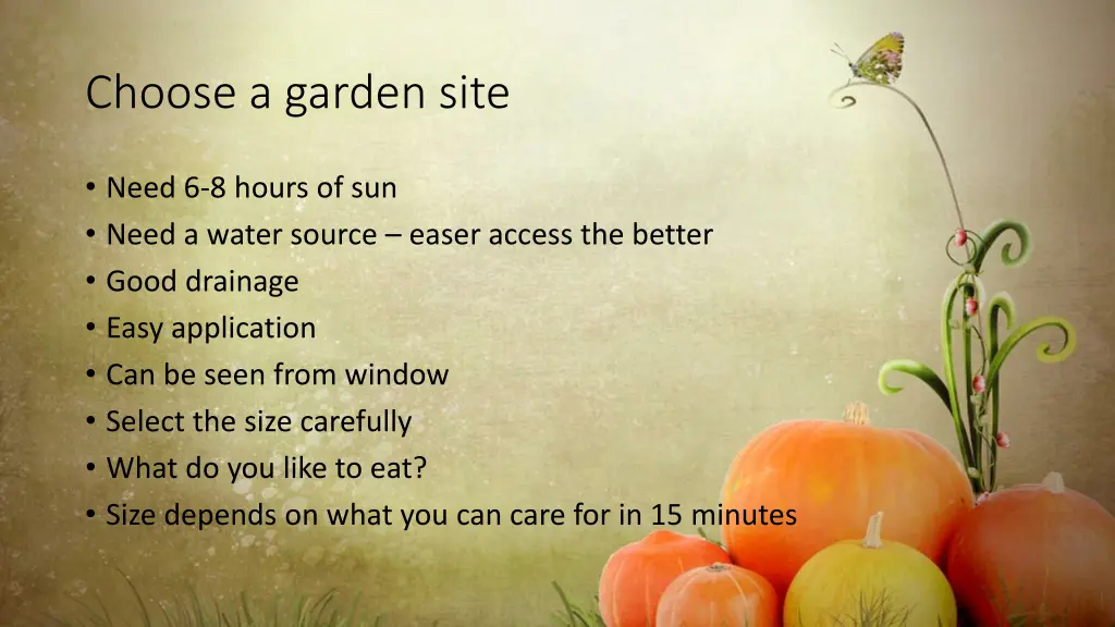 choose a garden site