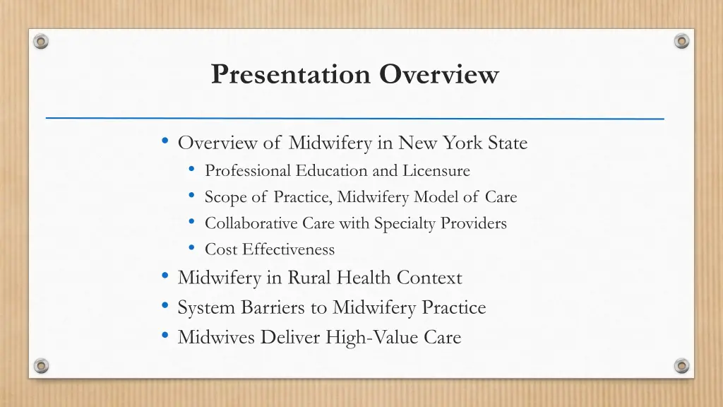 presentation overview