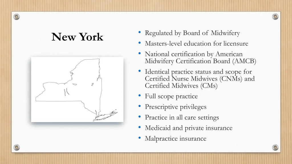 regulated by board of midwifery masters level