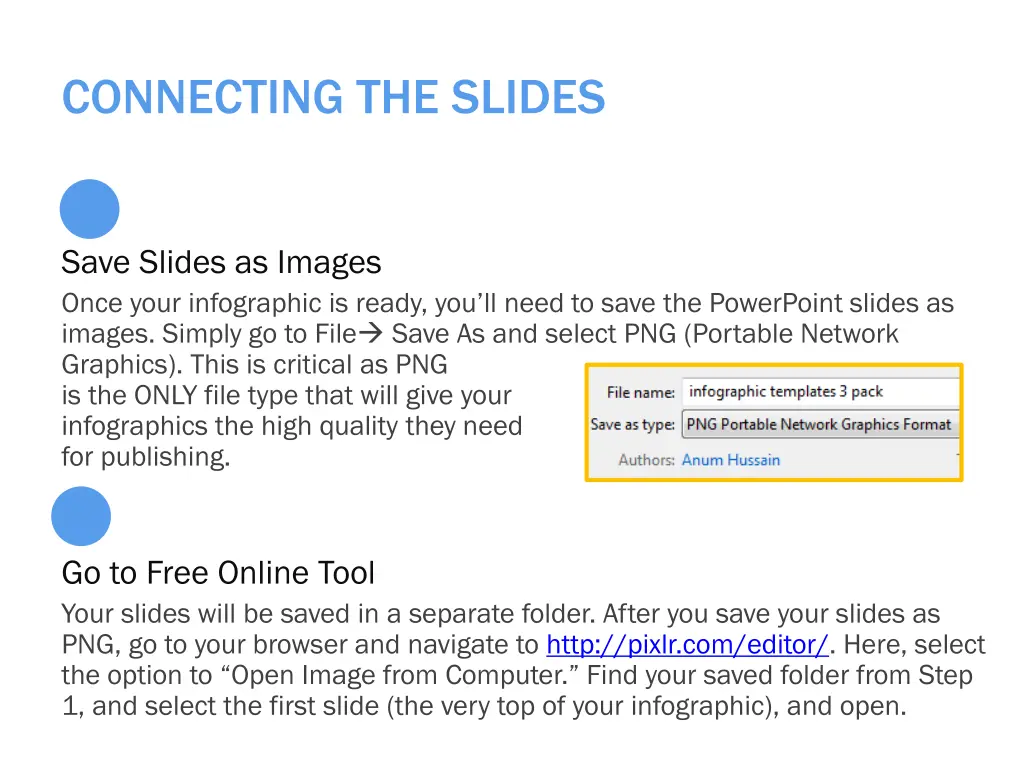 connecting the slides