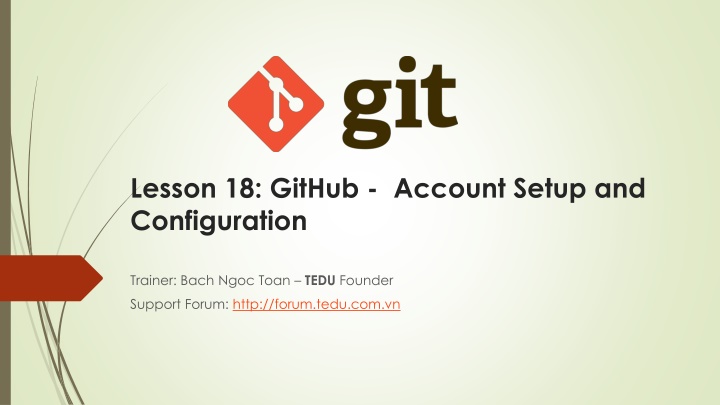 lesson 18 github account setup and configuration