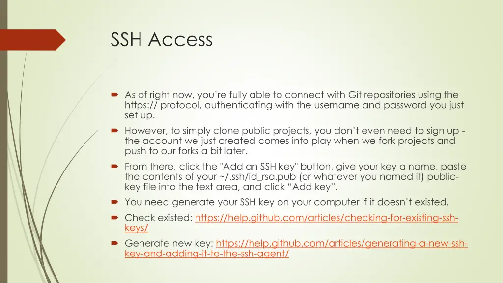 ssh access