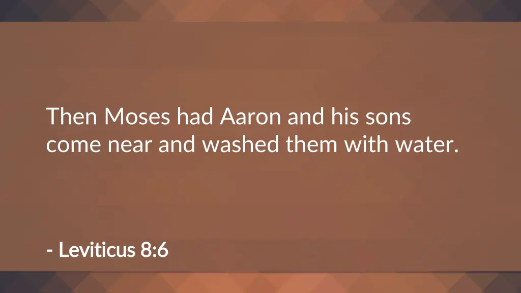 then moses had aaron and his sons come near