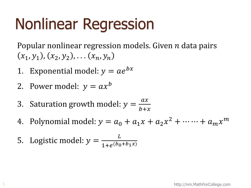 nonlinear regression