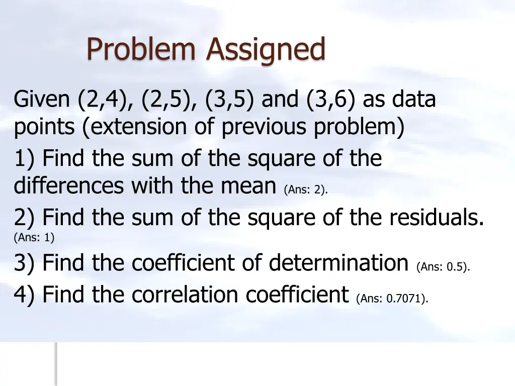 problem assigned 1