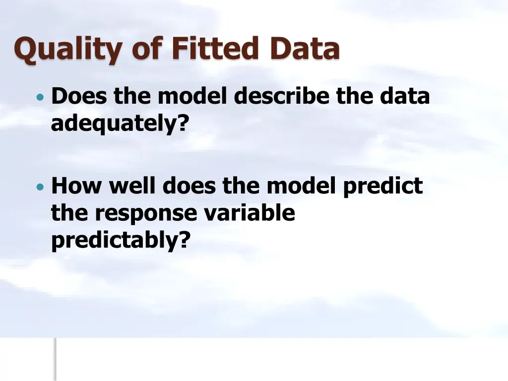 quality of fitted data