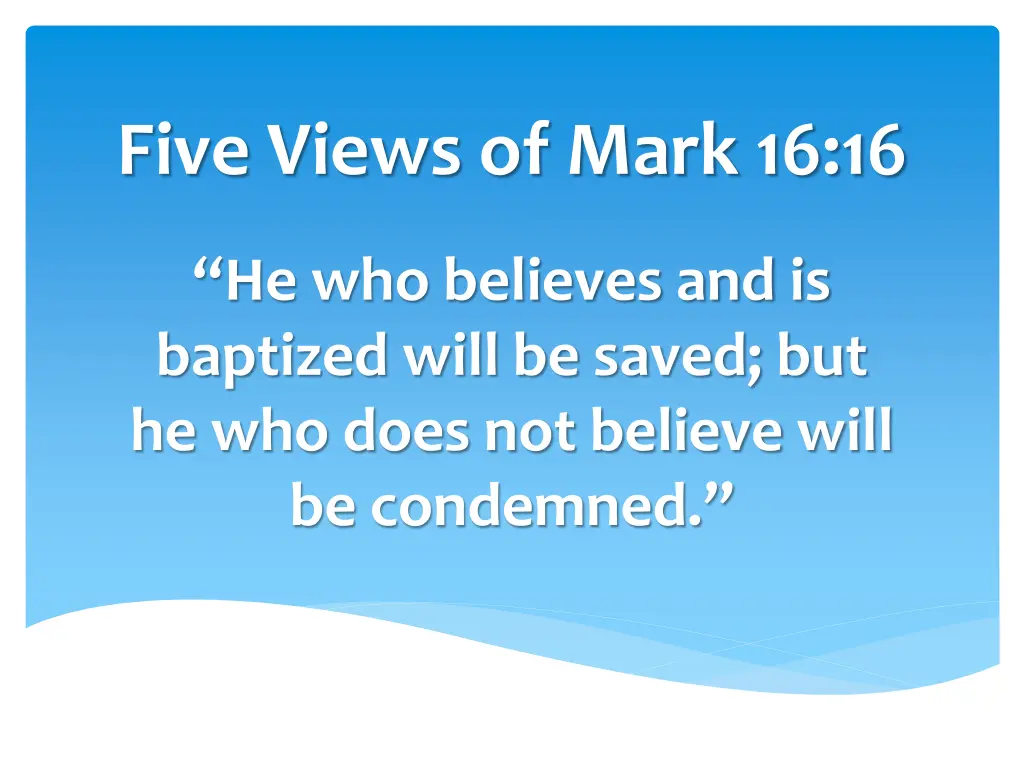 five views of mark 16 16