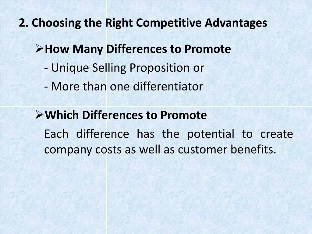 2 choosing the right competitive advantages