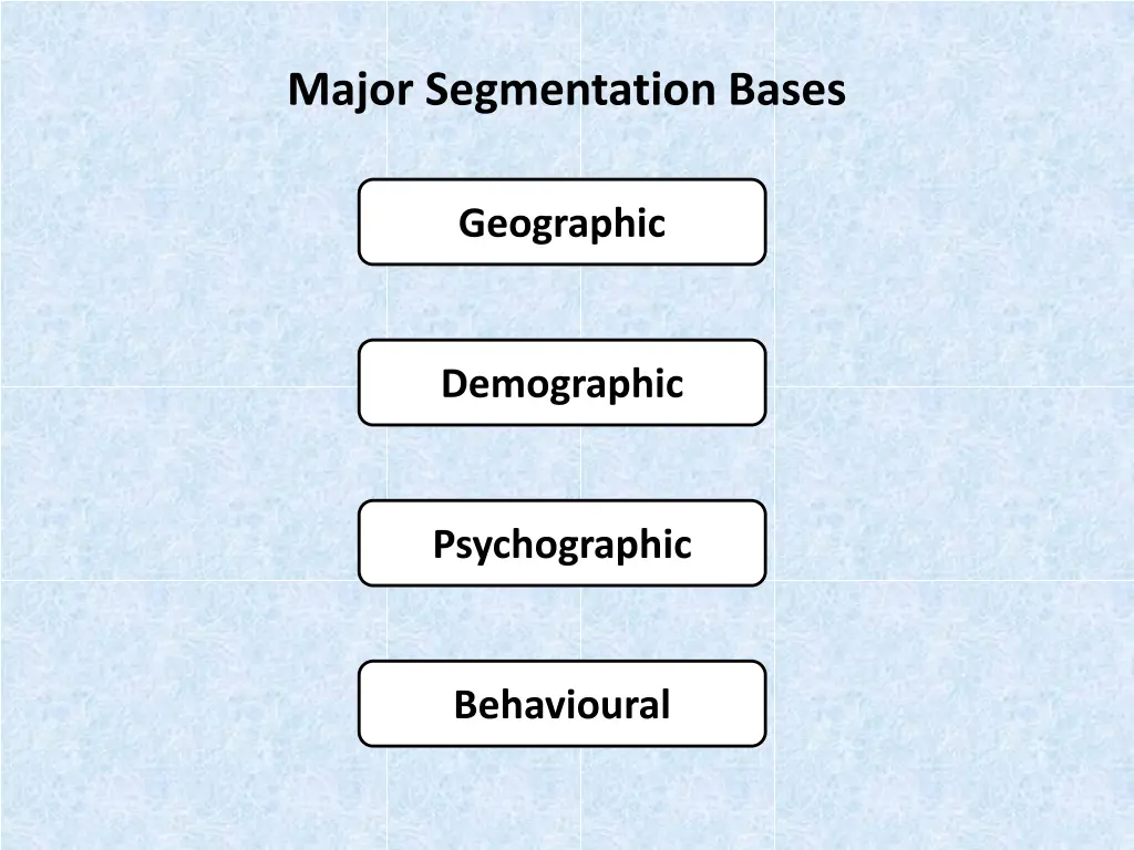 major segmentation bases