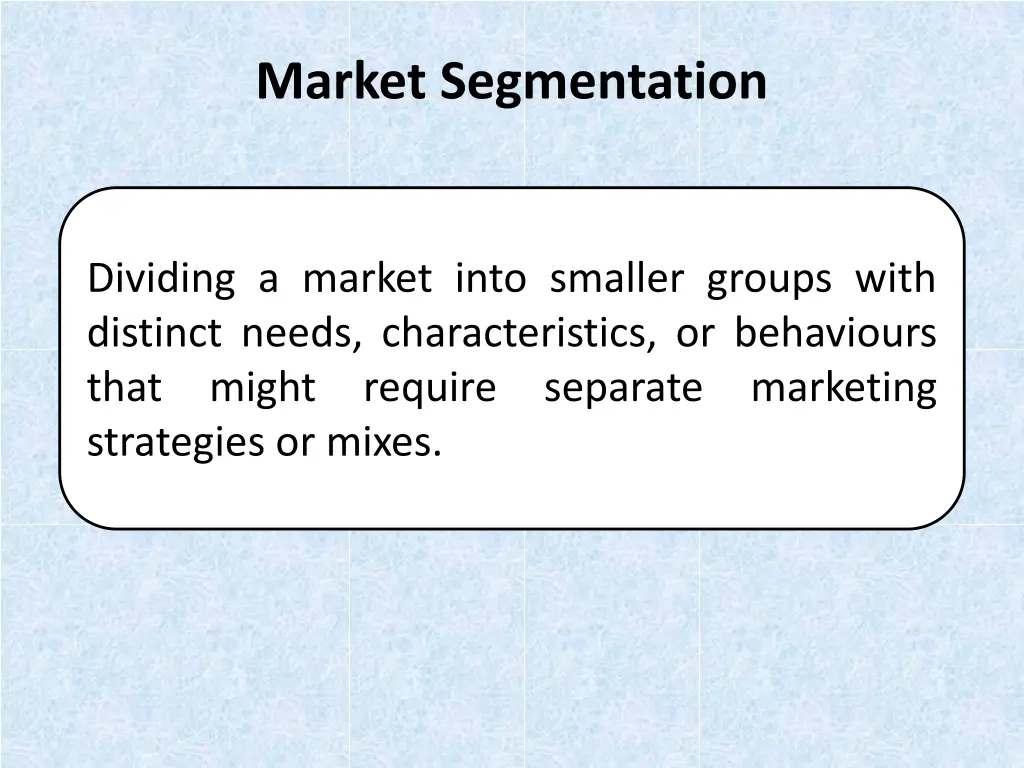 market segmentation