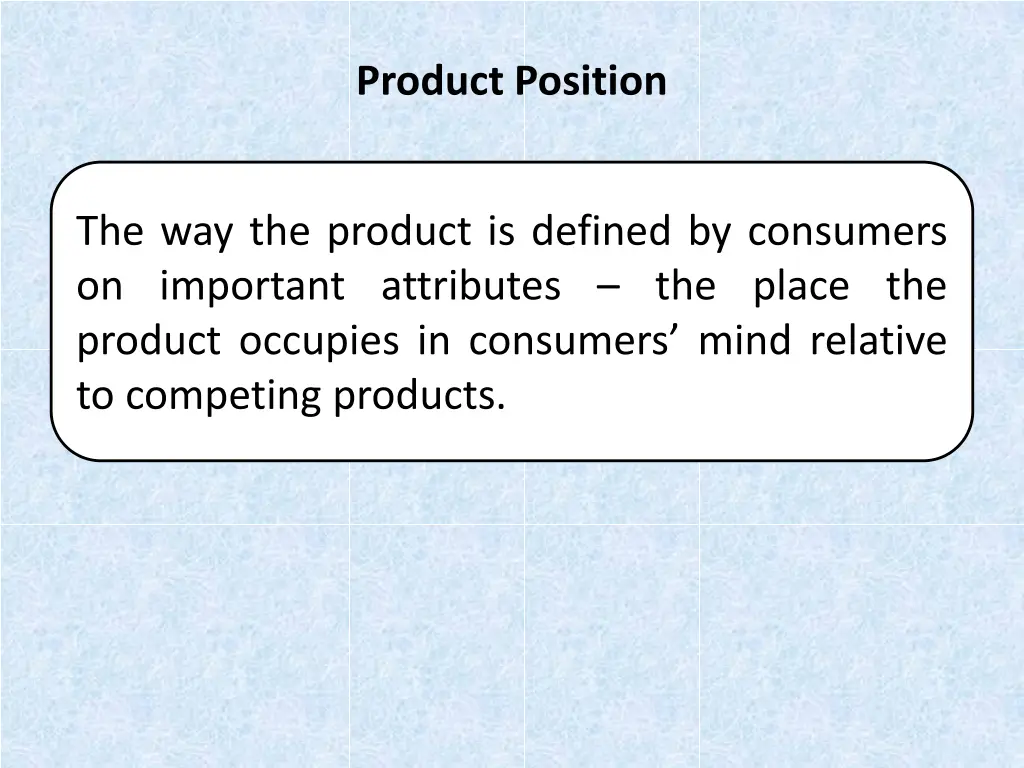 product position