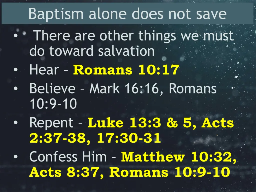 baptism alone does not save 1