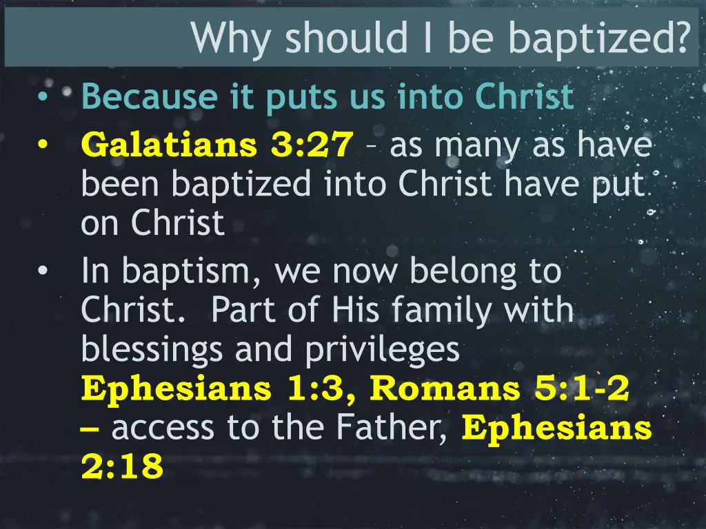 why should i be baptized 11