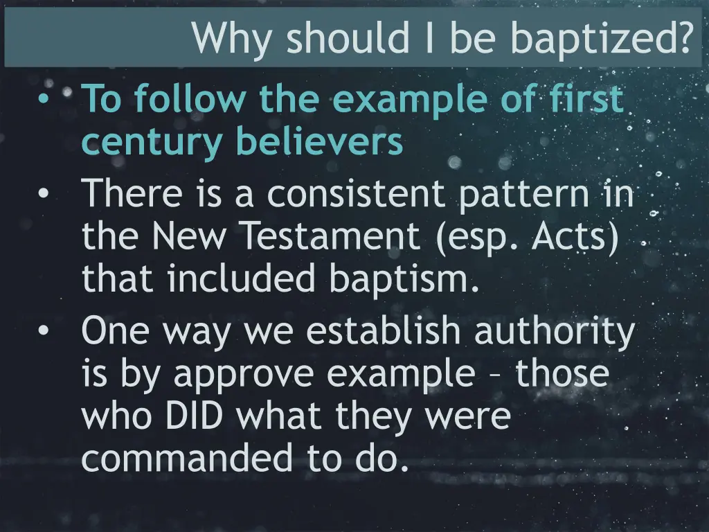 why should i be baptized 5