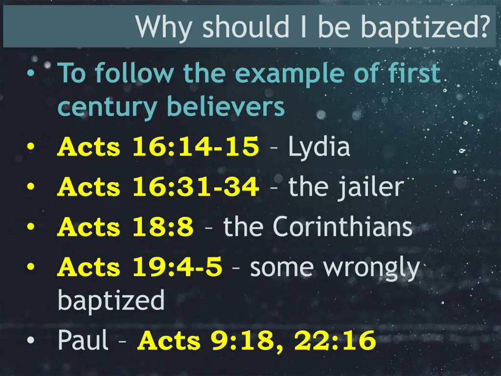 why should i be baptized 7