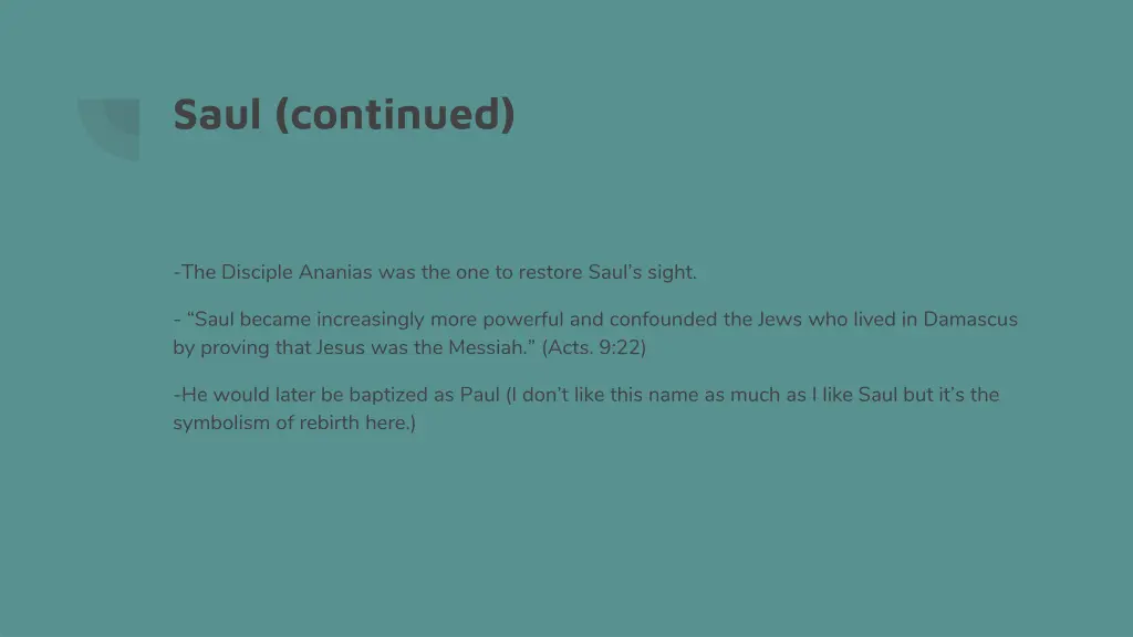 saul continued