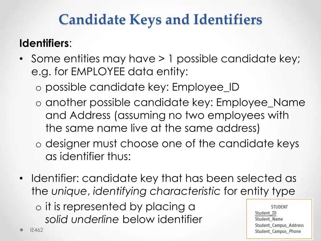 candidate keys and identifiers 2