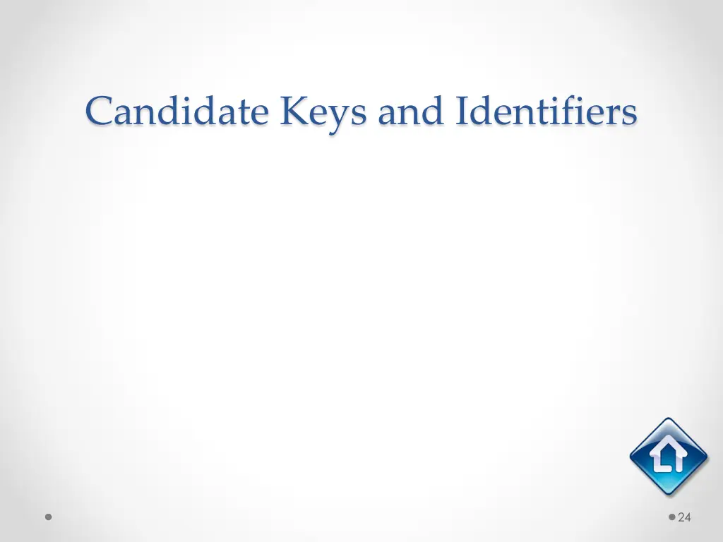 candidate keys and identifiers