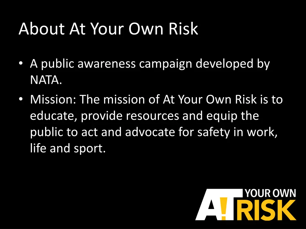 about at your own risk