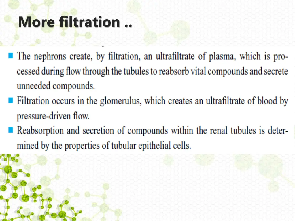 more filtration