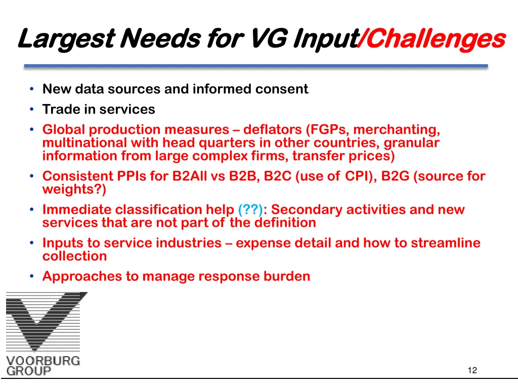 largest needs for vg input largest needs 1