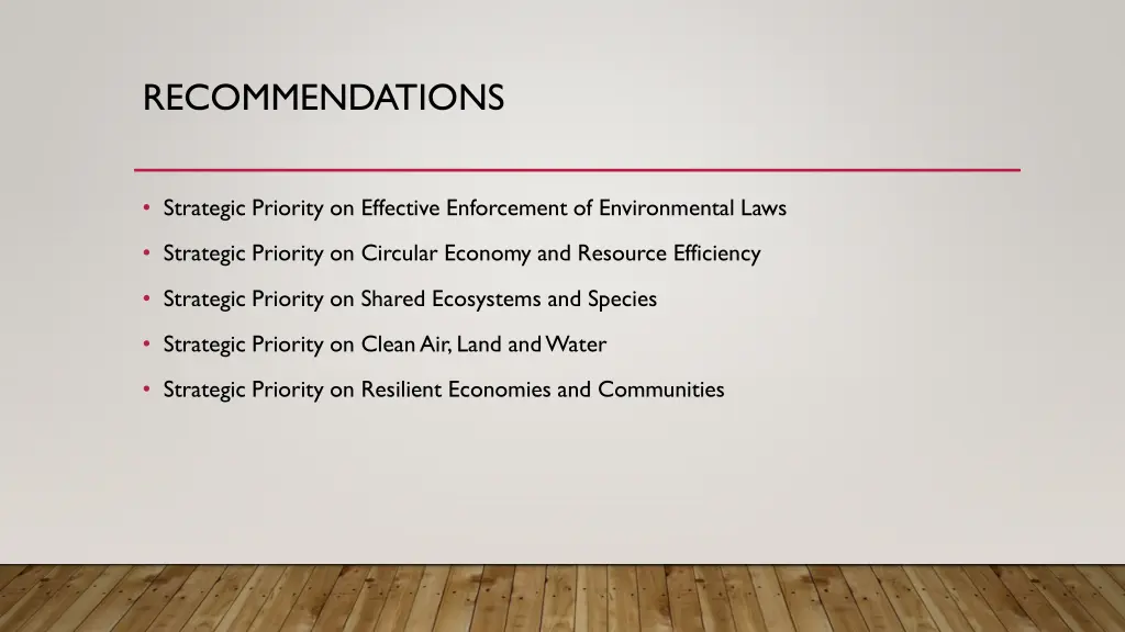 recommendations