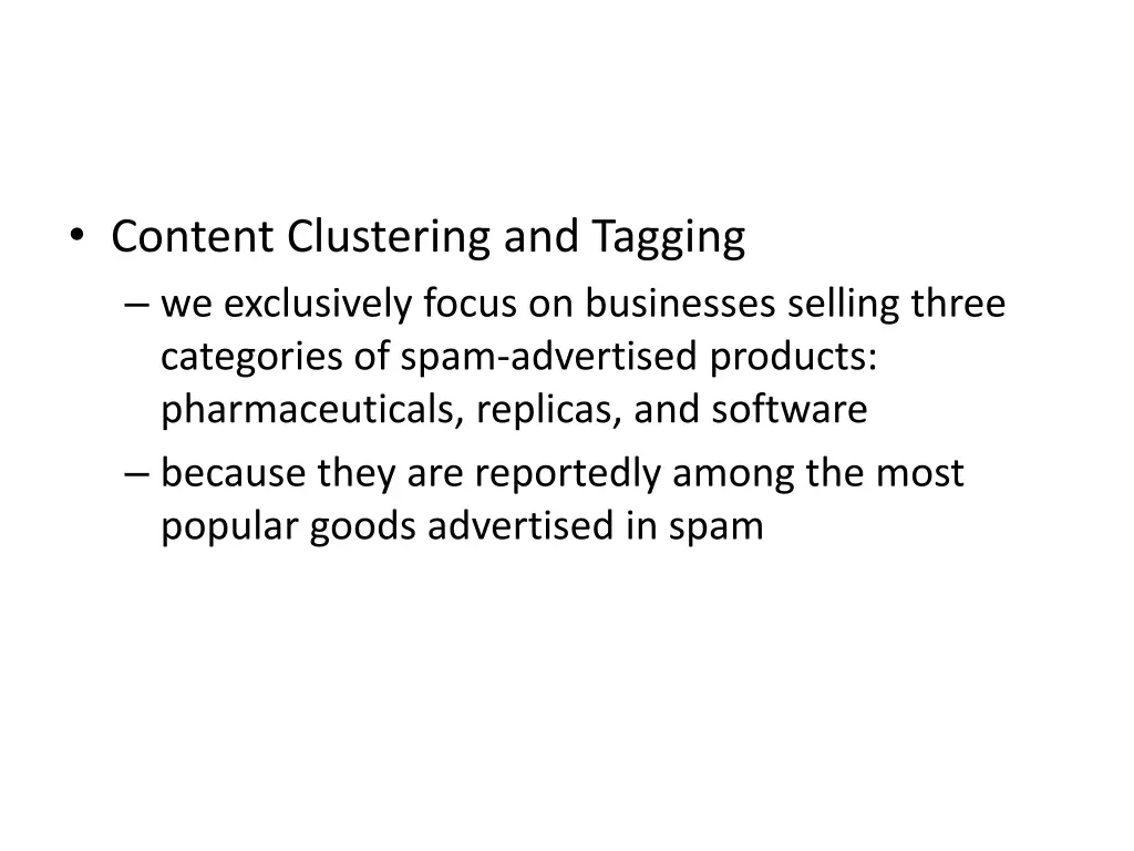 content clustering and tagging we exclusively