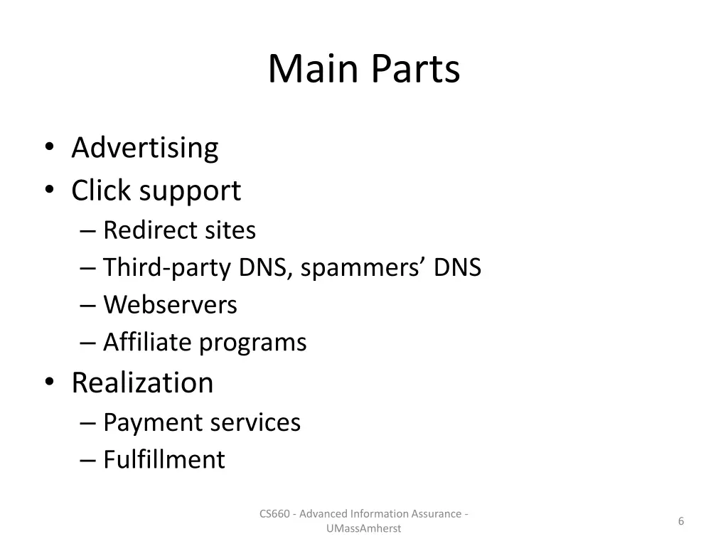 main parts