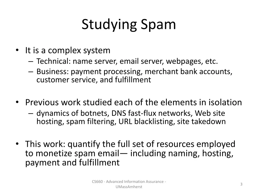 studying spam