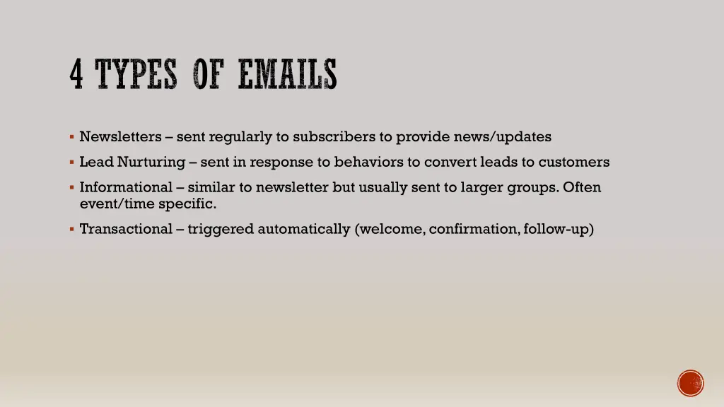4 types of emails