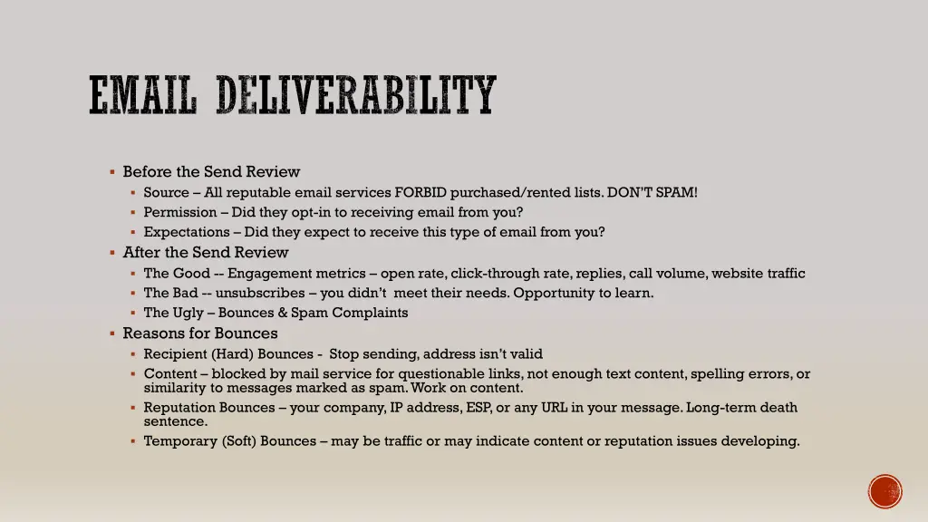 email deliverability