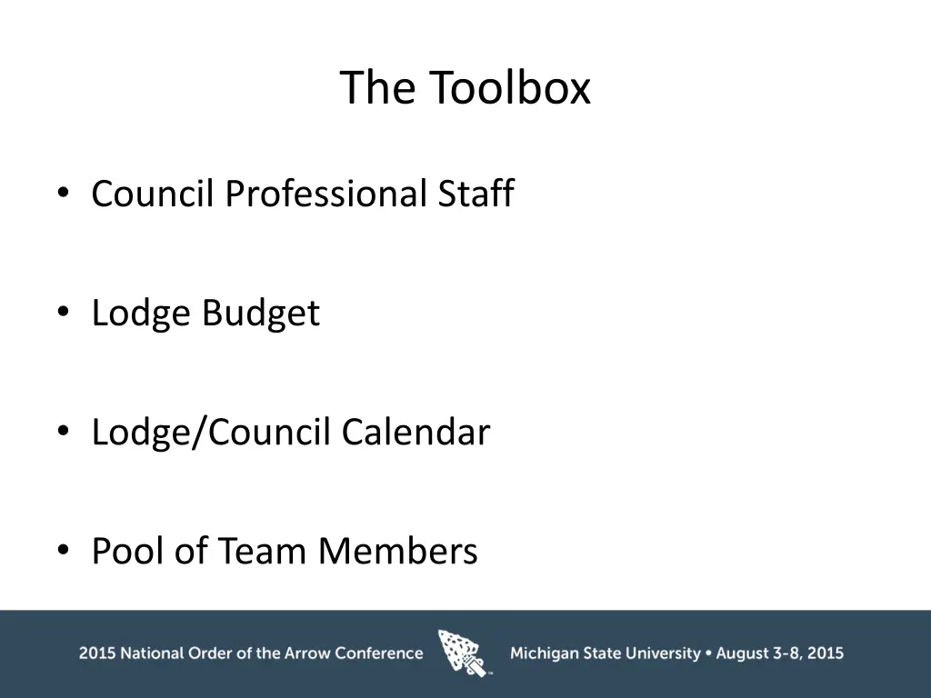 the toolbox