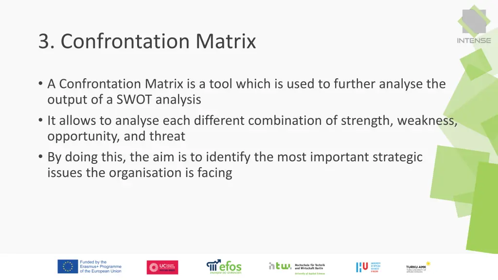 3 confrontation matrix