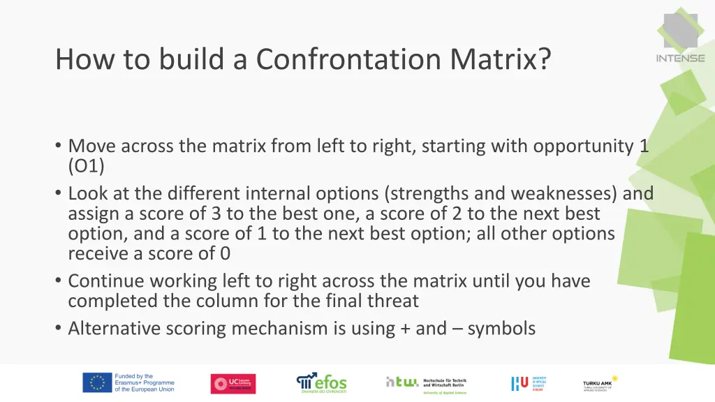 how to build a confrontation matrix