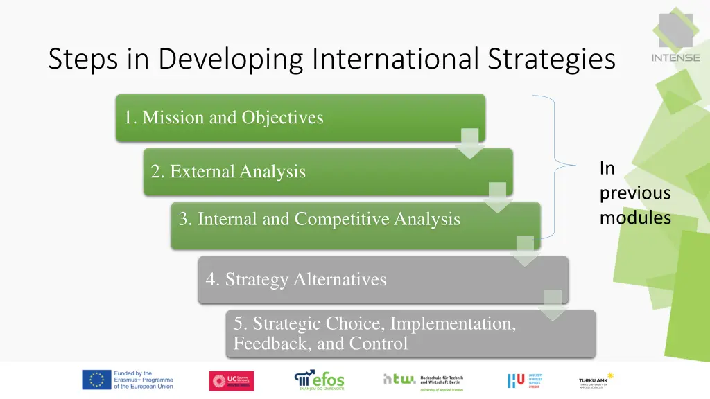 steps in developing international strategies